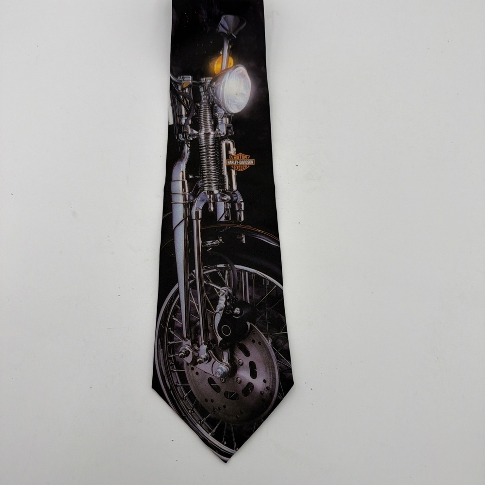 1994 RALPH MARLIN HARLEY DAVIDSON "THE LEADING EDGE" NECK TIE 55" LONG